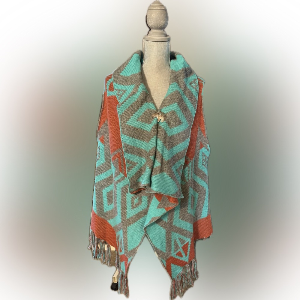 sweater vest representation Native American blanket Sz M Nice Cond!
